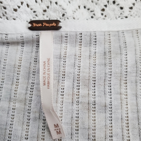 Free People White / Blanc long sleeve top size M. - Picture 9 of 12